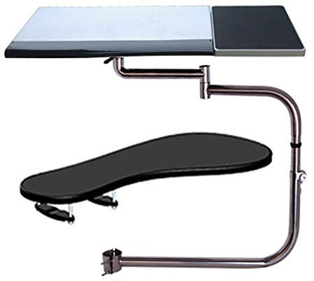 Adjustable Notebook Tray with Chair Mount Computer Keyboard and Mouse Tray(Color:Black Size:B2)