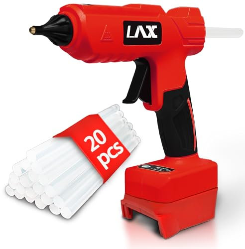 L1NXIXI Pistola per colla a caldo senza fili da 100 W per batteria Milwaukee M18, kit di pistola per colla resistente portatile con 20 bastoncini di colla a caldo per riparazioni domestiche, arti e