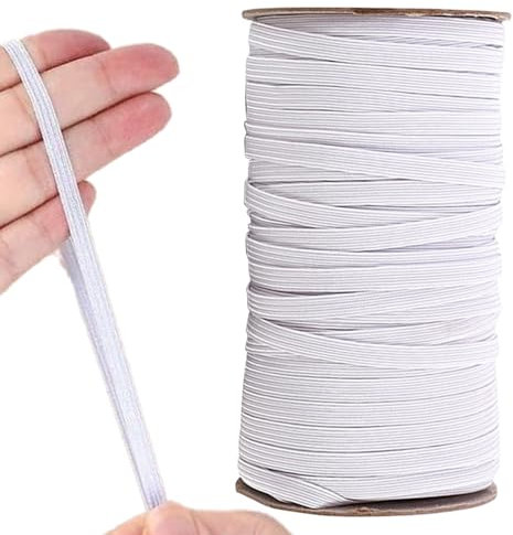 White Flat Elastic 6mm x 10m – Premium Elastic Band for Sewing, Crafting, and DIY Projects