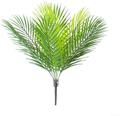 Feuilles de palmier artificielles d'intérieur avec 9 têtes de verdure réaliste pour une décoration d'intérieur élégante (vert clair)