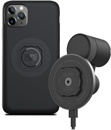 Quad Lock Vent Car Phone Holder Kit with MAG Wireless Charging Head V2 and MAG Phone Case for iPhone 11 Pro Max
