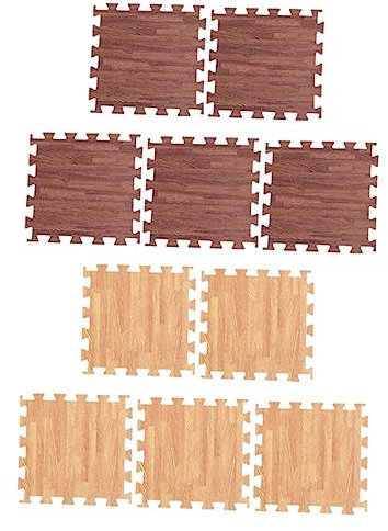 VOSAREA 10stücke Teiliges Eva Holzoptik Puzzle-matten Babykrabbeln Und Wohnbereiche rutschfest Und Stoßdämpfend Für Schlafzimmer Und Spielzimmer