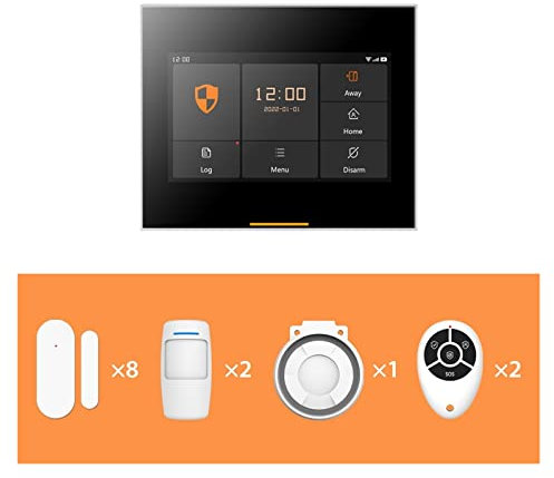 Système de sécurité Domestique Version Tuya Kits de système d'alarme de sécurité Domestique sans Fil intelligents compatibles(WiFi Set J-2-8)