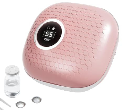 Tisujune Contact Lens Cleaner Machine | Portable Contact Lens Cleaning Machine with Mirror and Led,Rechargeable Daily Vision Care Device for Vacation Home Dorm Outdoor Trip Travel Indoor