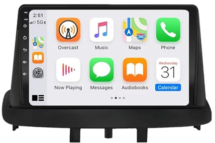 9 Pulgadas Pantalla Táctil Autoradio para Renault Megane 3 Fluence 2008-2014 Android 15 Car Radio Estéreo con AHD Controles en el Volante WiFi FM RDS GPS BT USB DSP(H1 2+32G)