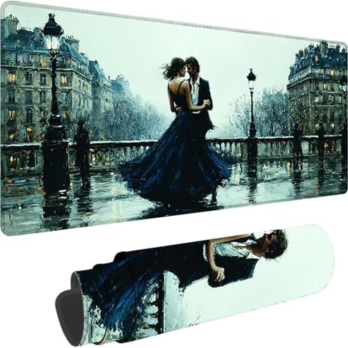 Gaming Mauspad Schwarz Mauspad XXL 700x300x3 mm Mousepad Retro Motiv, Mousepad Gaming Zubehör mit Anti Rutsch Basis, Mouse Pad Verbessert Präzision und Geschwindigkeit für Home Deko, Geschenke w-2144