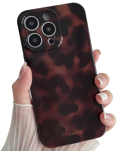 TQLGY for iPhone 13 Pro Case, Cute Tortoise Shell Leopard Brown Amber Phone Case Soft TPU Slim Shockproof Protective Cover