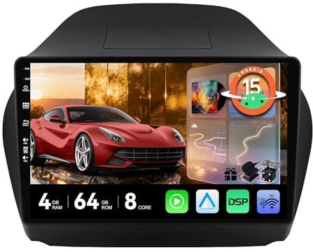 MSD 10.1 Pollice Android 15 Autoradio Per Hyundai IX35 (2010-2017) GPS Navi Radio| 4G+64G | CarPlay Android Auto Volant Dual-Band WiFi DSP DAB Bluetooth | Telecamera MIC | Octa-Core 2 Din