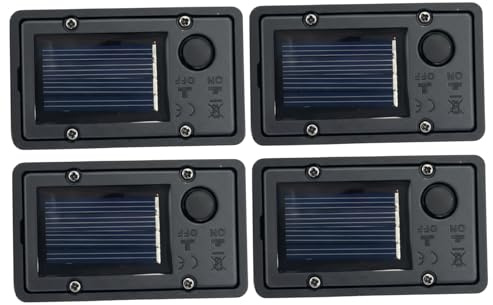 Solar Light Replacement Top, 4-Pack Dual Mode Flashing & Steady Light Battery Box Fit Replacement Solar Lights Parts for Garden Decor.