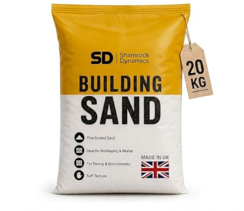 Yellow Building Sand 20kg – Fine Graded Soft Construction Sand for Bricklaying, Paving, Mortar, Pointing & General Landscaping (1x Bag 20 Kg)