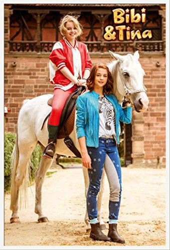 empireposter Bibi & Tina mit Sabrina - Blocksberg Film Poster Plakat Druck - Größe cm + Wechselrahmen, Shinsuke® Maxi Kunststoff Weiss, Acryl-Scheibe
