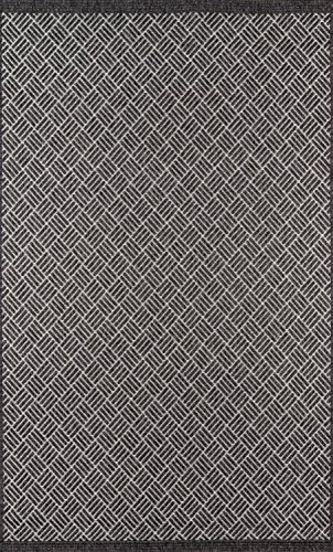 Momeni Rugs Como Teppich, zeitgenössisch, geometrisch, für drinnen und draußen, 70 x 90 cm, Anthrazit