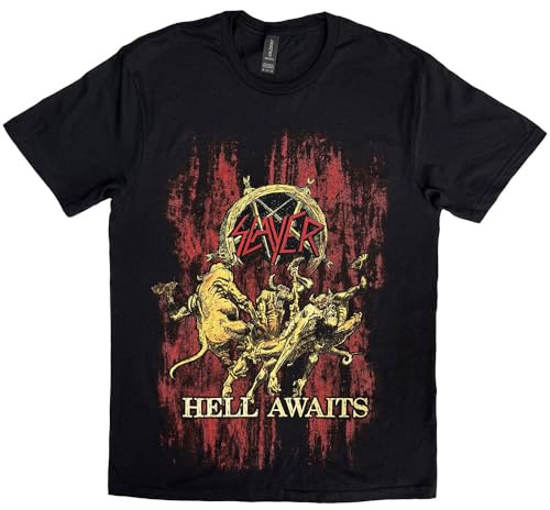 Rockoff Trade Men's Slayer Hell Awaits Black Tshirt: XXL T-Shirt, Xx-Large