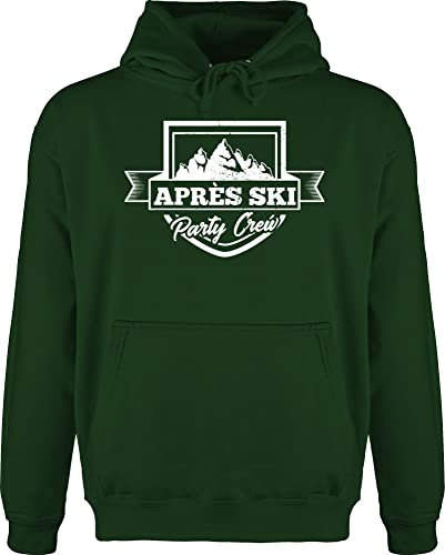 Hoodie Herren Pullover Männer - Skiurlaub Apres - Après Ski Party Crew - XL - Dunkelgrün - Skifahren Geschenke Pulli apre skioutfit Skifahrer Fasching Geschenk après+ski+Party mit Fahren