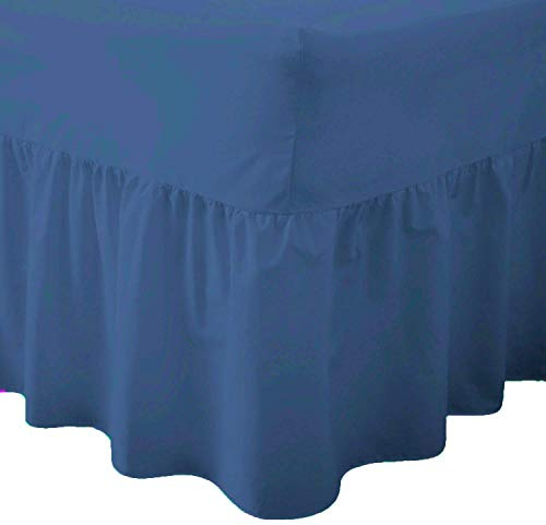 R&Z Luxuary Plain Polycotton Fitted Valance Sheet SIngle, DOuble, King, Super King (Mid Blue, Super KIng)