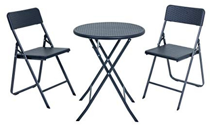 Garden Pleasure Balkon-Set Ventana mit rundem Tisch, 3-teilig