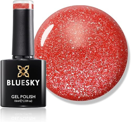 Bluesky Gel Nail Polish, Platinum 17, Light My Fire Opal, 10 ml Long Lasting, Chip Resistant, 10 ml (Requires Drying Under UV LED Lamp)