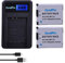 DuraPro Lot de 2 batteries Li-ion NB-11L NB-11LH + chargeur LCD USB pour Canon PowerShot A2300 A2400 A2500 A2600 A3400 A3500 A4000 IS, ELPH 110 115 130 320 340 HS, IXUS 260 HS 5 132 D 140 155 150 145