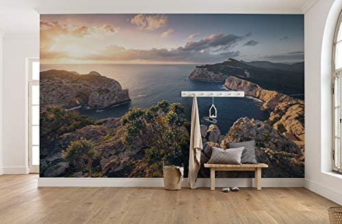 Komar Vlies Fototapete MEDITERRANES SPEKTAKEL | Tapete, XXL, Dekoration, Natur, Landschaft, Schlafzimmer, Wohnzimmer, Büro, Flur | Größe 450 x 280 cm (Breite x Höhe) | SHX9-057
