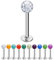 Treuheld® | 1,2mm x 12mm Piercing Labret | 4mm Kristall Kugel | Klar - Transparent | Chirurgenstahl | Silber | Lippenpiercing, Helix Tragus Stecker