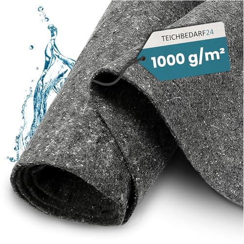 TeichVision – Teichvlies 1000g - Vlies für Teich & Pool 6 m x 2 m | Schutzvlies als Poolunterlage - Bodenvlies Pool in grau