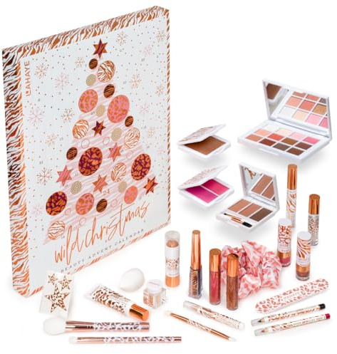 LAHAYE Beauty Adventskalender WILD X-MAS 2025, Geschenkset, 24 hochwertige und einzeln verpackte Makeup und Kosmetik Überraschungen für Weihnachten, Weihnachtsgeschnke