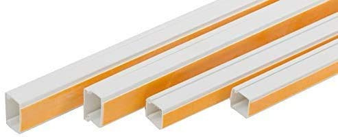 ENVA® Electrical Cable Trunking, White Self Adhesive Paintable PVC Trunking Cable & Wire Tidy Plastic Electrical Conduit Mini Trunk (2, 16x16mm)