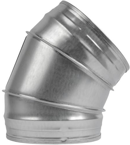 Repa Market 15,2 cm (6 Zoll) 45 ° Kanalstecker – runder Metalleinlass-Auslass-Winkelbogen – verzinkter Stahl-Trocknerentlüftungsrohradapter für HVAC-Lüftung zu Hause oder in der Industrie