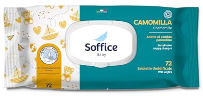 Soffice Tücher Baby Kamille mit Deckel 12 Packungen x 72 Tücher - 370 g