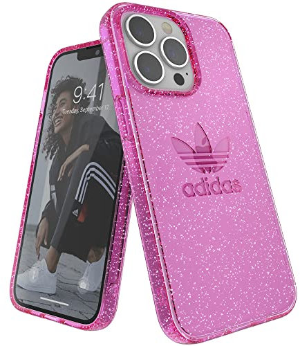 adidas Case Designed for iPhone 13 Pro 6.1, Drop Tested Cases, Shockproof Raised Edges, Original Protective Case, Pink Glitter