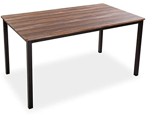 Versa Amaia Esstisch für Küche, Terrasse, Garten oder Esszimmer, Maßnahmen (H x L x B) 76 x 80 x 140 cm, Holz und Metall, Farbe: Schwarz