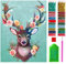 ARTULIO Diamond Painting Set - Hirschporträt mit Blumen - 30x40 cm – 5D Diamant Painting Bilder, Diamond Painting Erwachsene