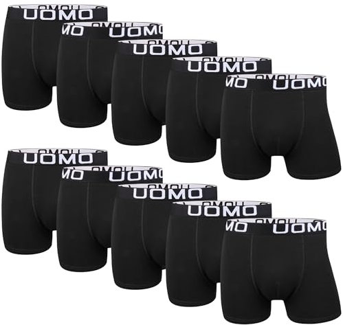L&K 10er Pack Herren Retroshorts Boxershorts Baumwolle Schwarz Mehrfarbig Unterhose 1116BL 4XL