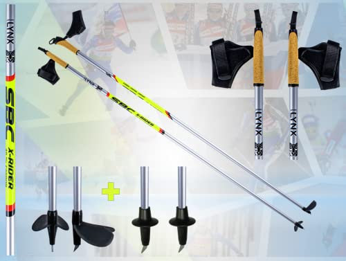 sportlynx X-Rider Carbon Rollskistock Skike Lalglauf Stöcke mit Nordic Cross Skating Spitzen (165 cm)