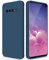 GiiYoon Hülle Kompatibel mit Samsung Galaxy S10, Hochwertiges Liquid Silicone Case, Rundumschutz Handyhülle, Kratzfestes Weiches Mikrofaserfutter- Blau