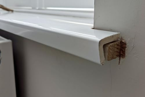 White UPVC Window Board/Cill Cover 1.1m Long 9mm Thick Plastic Window Sill Capping (175mm Width)