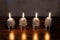 Marco Paul Novelty Christmas Silver Pine Cone Tea Lights Candles in Holders - Stunning Tealight Candle Pack Small Wax Set of 4 Gift Boxed Christmas Ornaments - Xmas Home Decor Candles Lighting