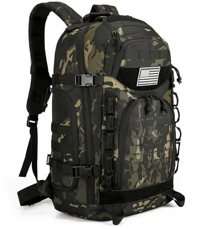 W WINTMING Taktischer Rucksack für Herren, Militärrucksack, 45 l, Militärrucksack, Jagd-Rucksack, Tagesrucksack, Black CP, 45L, Tagesrucksäcke