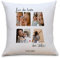 OWLBOOK® Muttertagsgeschenk für Mama - Personalisiertes Kissen mit Foto Bedrucken Lassen - Fotokissen mit 4 Fotos & Text selbst gestalten - Foto Kissen 40x40 cm mit Füllung