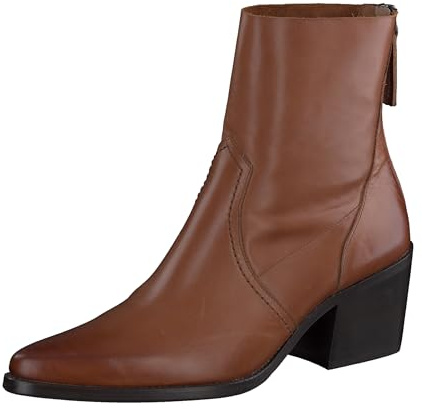 Paul Green Damen Stiefelette, Frauen Ankle Boots,uebergangsstiefel,knöchelhoch,reißverschluss,Stiefel,Bootee,Booties,Mittelbraun (Cognac),42 EU / 8 UK