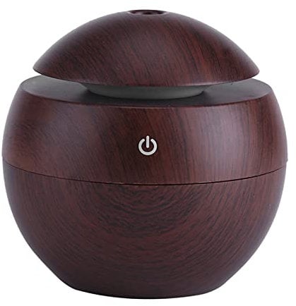 Uadme Luftreiniger, USB Essential LED Touch Aroma Ultraschall Luftbefeuchter Öldiffusor Reinigende Luft Für Schlafzimmer Wohnzimmer(Braun)