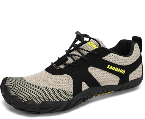 SAGUARO Zapatillas Barefoot Hombre Mujer Zapatillas Minimalistas Zapatos Barefoot Calzado Minimalistas Zapatillas de Trail Running Barefoot Shoes para Zero Drop Suela Caqui,Gr.47