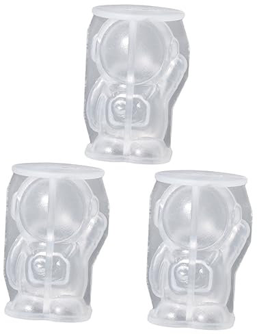 TOPBATHY 3pcs Astronaut Figurine Ice Cube Mould Silicone Ice Making Mold for DIY