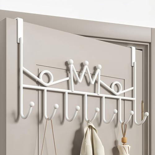 Over The Door Hook, Over Door Hanger for Coat, Towel, Bag, Robe (1 Pack, White)