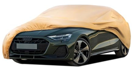 JURMON Housse de protection de voiture très résistante, convient pour Audi A3, coupe-vent, toutes saisons, imperméable, protection contre la pluie du soleil, les UV, la poussière, la neige,