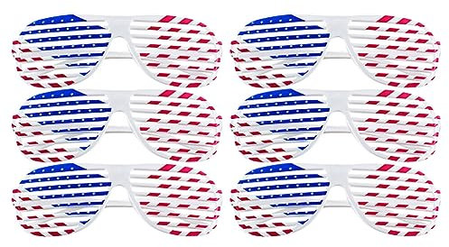 VALICLUD 6 Stück Kunststoff-Flagge Unabhängigkeitstag-Brille Usa-Stirnband Cosplay-Brille
