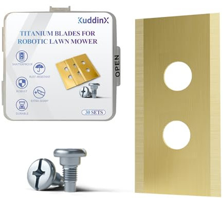 KuddinX - 30 Stück Robuste Mähroboter Messer und Schrauben - Passend für Mammotion Luba AWD 1000 3000 5000 Luba 2 AWD 1000 bis Luba 2 AWD 10000 Yuka 1500 2000 Luba Mini AWD Yuka Mini alle Modelle
