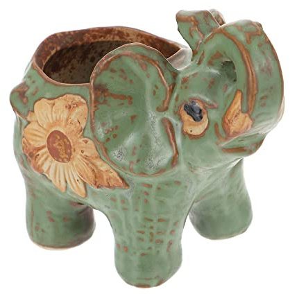 MOBUTOFU Ceramic Succulent Pot Elephant Shaped Large Plant Pots Home Desktop Decoration