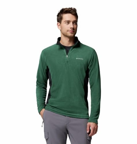 Columbia Men's Klamath Range 2 Half Zip, Fleece Pull Over, Rain Forest, Black, XS