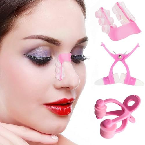 SexxLady 3 pcs Pinza di sollevamento del naso,pinza di sollevamento del naso in PVC professionale,bellezza del naso, sollevamento di sicurezza morbida, rinoplastica,raddrizzatore del ponte del naso
